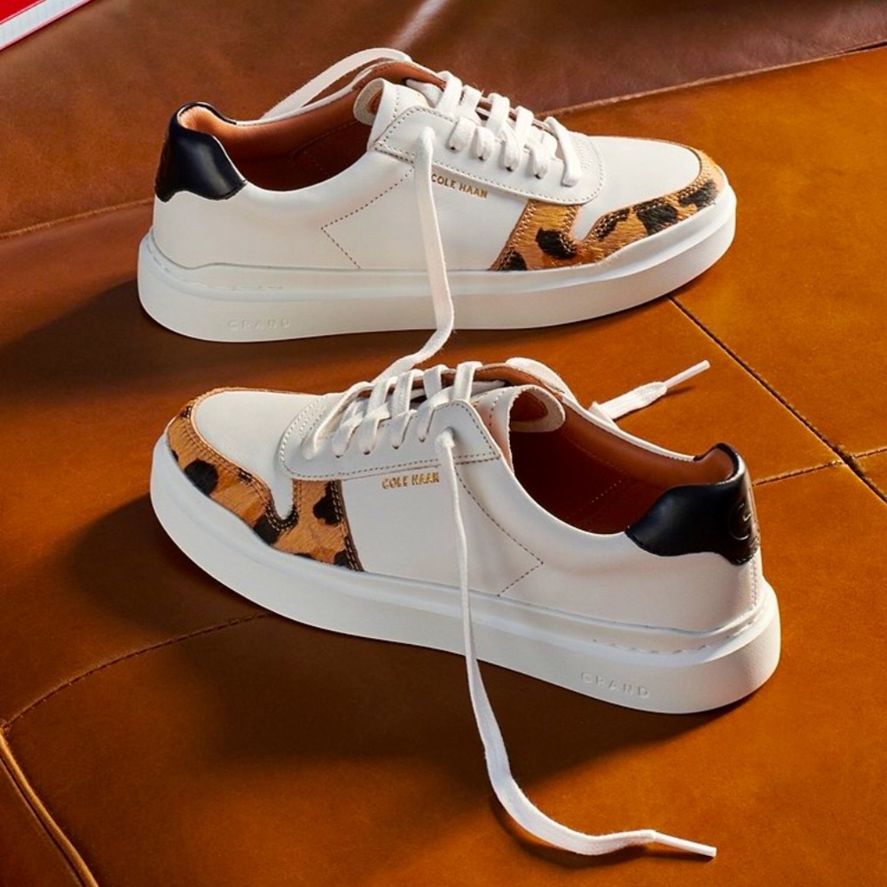 Cole Haan Grandpro Rally Court Leather and Jaguar Print